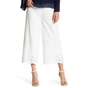 NWT White Eyelet Lace Bottom Pants English Factory